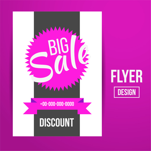 Modern big sale vector flyer material 07 modern flyer big sale   