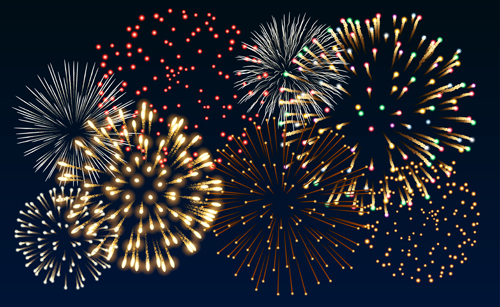 Night fireworks elements vector background 03 night Fireworks background   