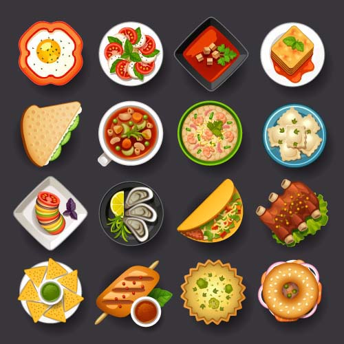 Dofferemt food icons set vector 01 icons food Dofferemt   