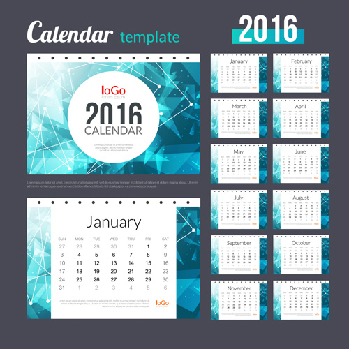 Creative Calendar 2016 template vector 08 template creative calendar 2016   