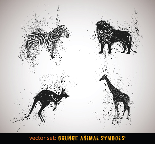 Vector Grungy Animals Symbols set 01 symbols symbol grungy animals Animal   