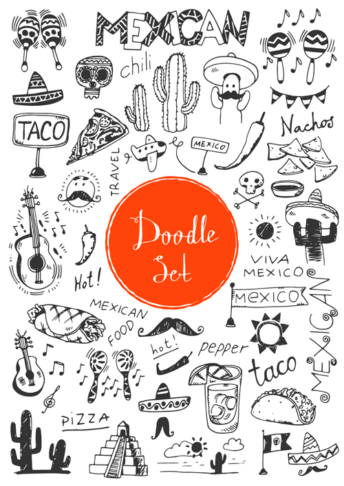 Doodle material vector set 09 material doodle   