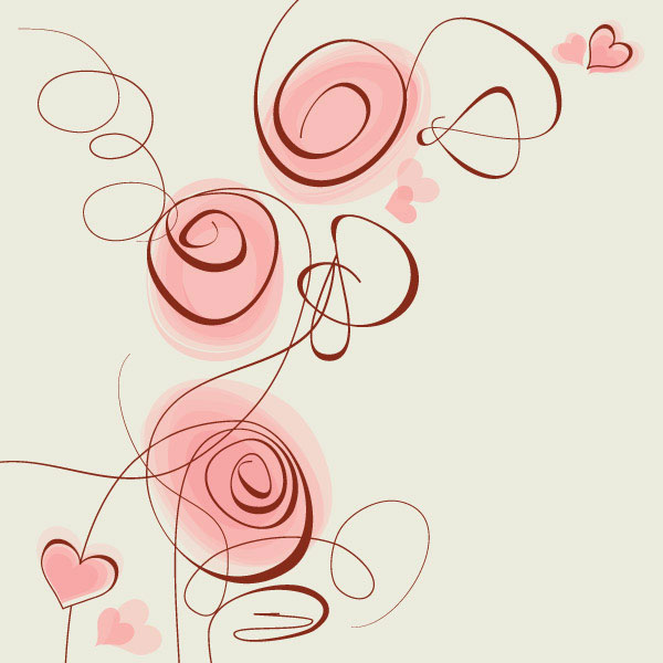 Hand painted of Romantic floral background vector 05 romantic hand painted floral background   