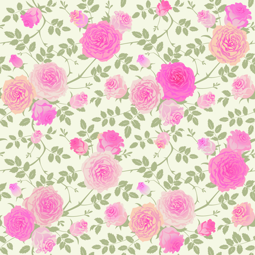 Beautiful pink rose seamless pattern vector seamless rose pink pattern vector beautiful   