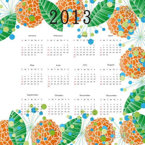 Fashion of 2013 calendars elements vector set 04 fashion elements calendars calendar   