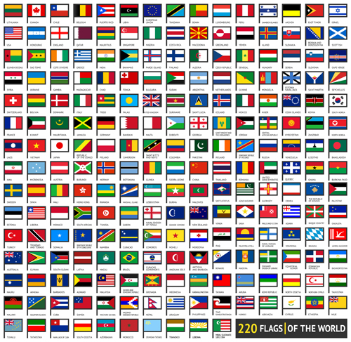Vector world flags design elements set 01 world flags elements   