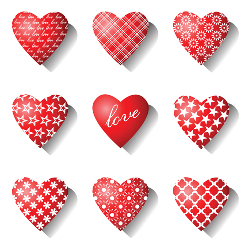 Different Heart icons design vector set 01 icons heart different   