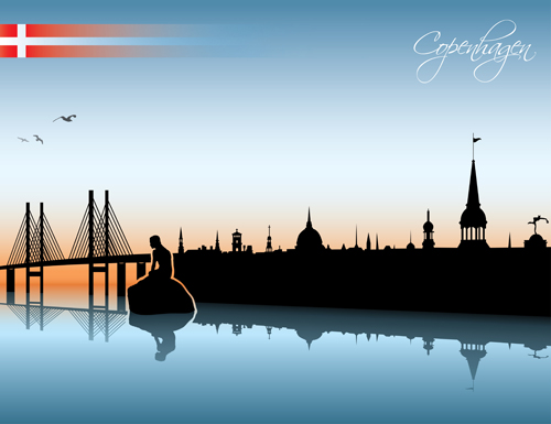 Waterfront city creative silhouette vector 04 waterfront silhouette creative city   