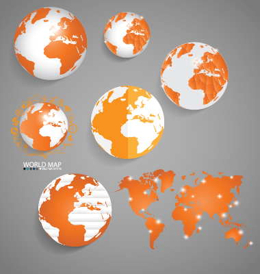 Earth and world map vector design 05 world map world map vector map earth   
