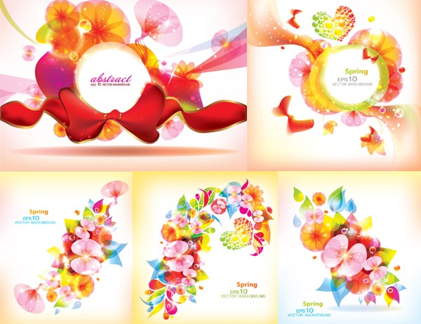 Abstract background with flowers vector flowers abstract   