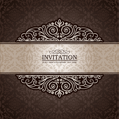 Set of Luxury invitation background elements vector 03 luxury invitation elements element   