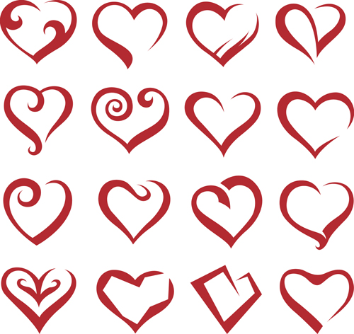 Different Heart icons design vector set 04 icons icon heart different   