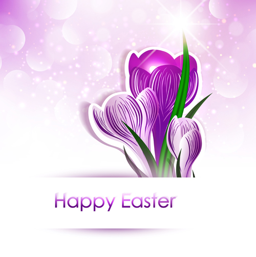 Happy easter flower shiny background vector 01 shiny happy flower easter background vector background   