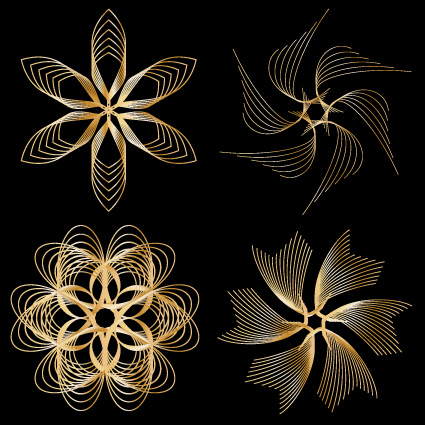 Set of Golden border and ornament design vector 03 ornament golden border   