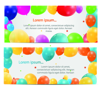 Colorful balloons holiday banner vector set 04 holiday banner balloons balloon 2014   