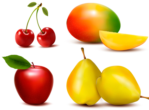 Fresh fruits realistic vector material 04 realistic fruits fresh   