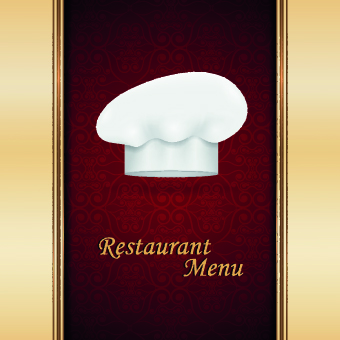 Chef hat and restaurant menu cover design vector 05 restaurant menu hat cover chef   