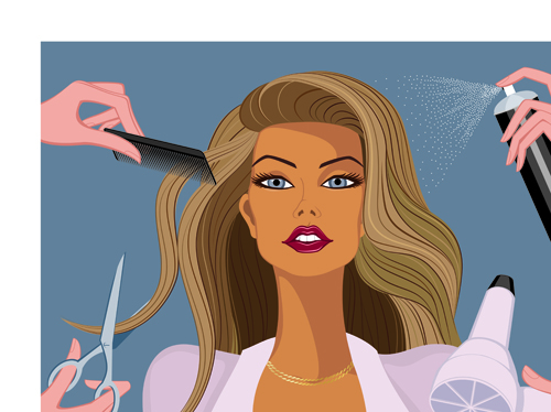 Hairdresser and beauty salon theme vector background 04 theme Hairdresser beauty salon beauty   