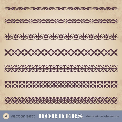 Ornaments borders decorative elements vector set 07 ornaments decorative borders   