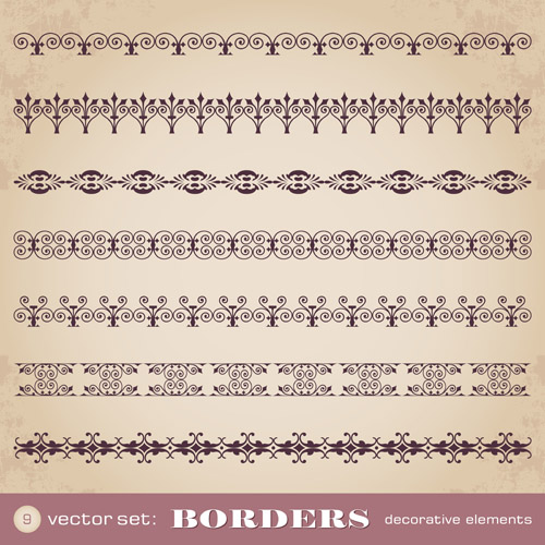 Ornaments borders decorative elements vector set 03 ornaments elements decorative borders   