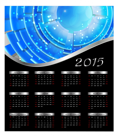 Abstract 2015 calendar vector illustration calendar abstract 2015   