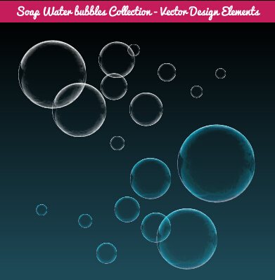 Colorful soap water bubbles vector set 01 water colorful bubbles   