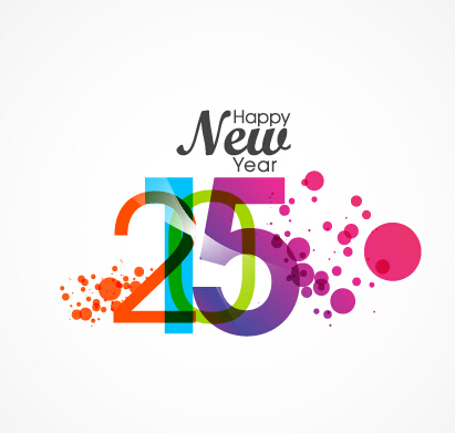 Watercolor 2015 happy new year vector watercolor new year color 2015   