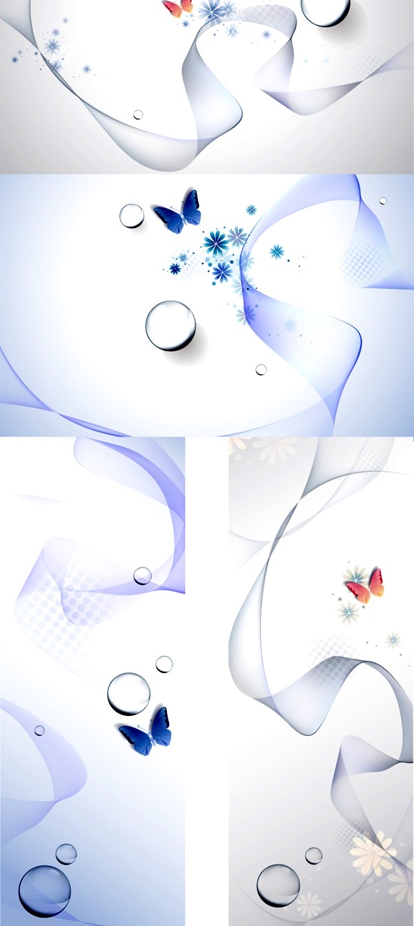 Poetic butterfly water background vector material water Poetic butterfly   