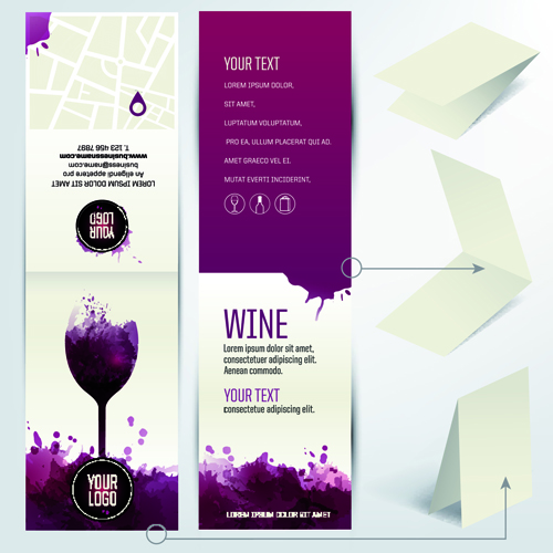 Watercolor wine menu design vector 07 wine watercolor menu   