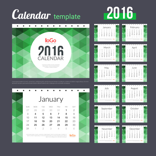 Creative Calendar 2016 template vector 04 template creative calendar 2016   