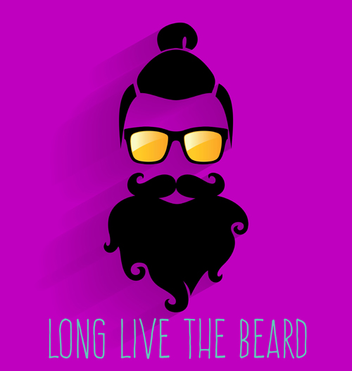 Long beard hipster head portrait vector set 11 portrait long hipster head beard   