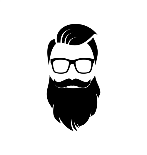 Long beard hipster head portrait vector set 06 portrait long hipster head beard   
