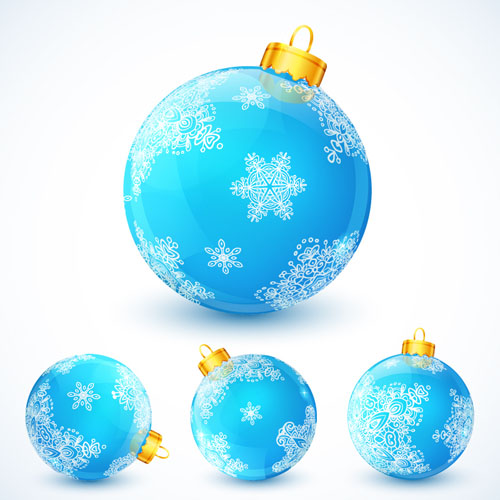 Snowflake pattern with christmas blue ball vector snowflake pattern christmas blue   