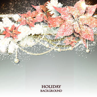 Pearls with flowers holiday background vector 03 with Flowers pearls holiday flowers background vector background   