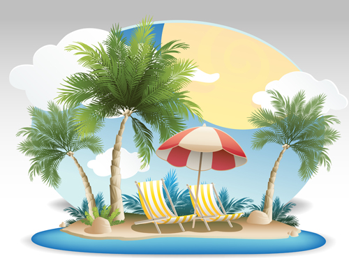 Summer tropical island travel background vector 06 tropical travel summer background vector background   