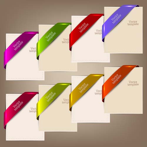 Colorful corners cards vector set 02 corner colorful cards card   