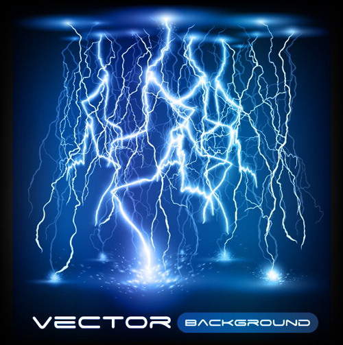 Set of Lightning flash elements background vector 02 lightning light elements element   