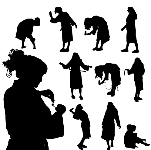 Creative cleaning woman silhouette design vector 02 woman silhouette creative cleaning   