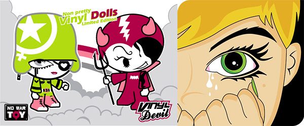 Cartoon Character illustration vector art tears rainbow eyes devil clouds close-up   