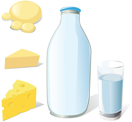 Set of Milk and cheese design vector graphics 01 milk cheese   