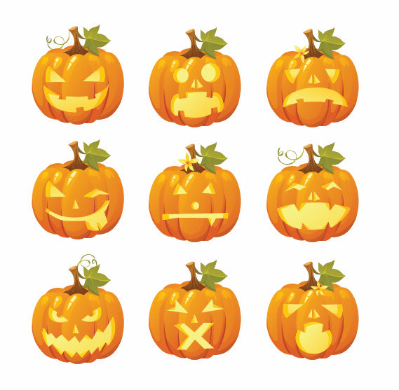 Halloween pumpkins mixed icons vector 02 pumpkin icons halloween   