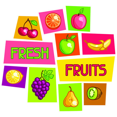 Vector fresh fruit icons material material icons fruit fresh   