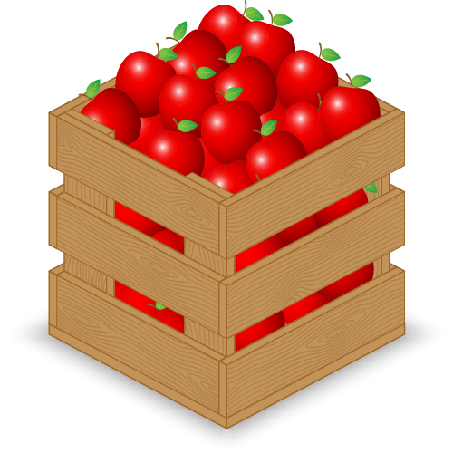 Fruits with wooden crate vector graphics 03 wooden crate wooden fruit crate   