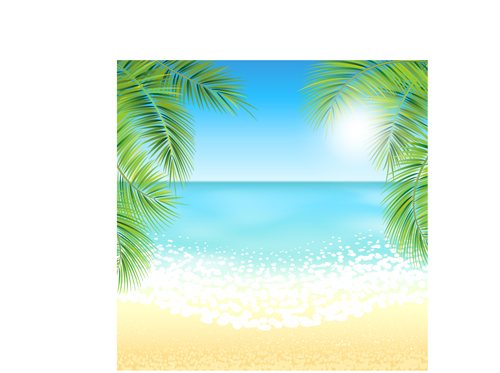 Beach with sea scenery vector design 03 sea scenery design beach   