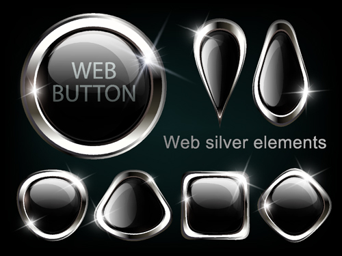 Black glass textured web button vector web button textured glass texture button   
