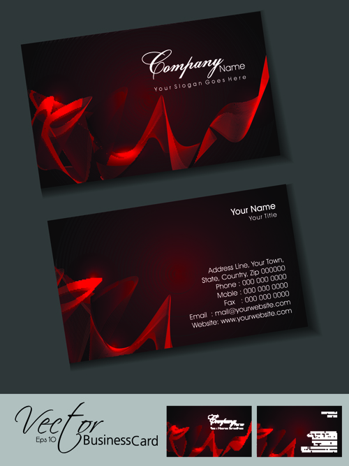 Set of Elegant Business Cards Vector 01 elegant cards card business   