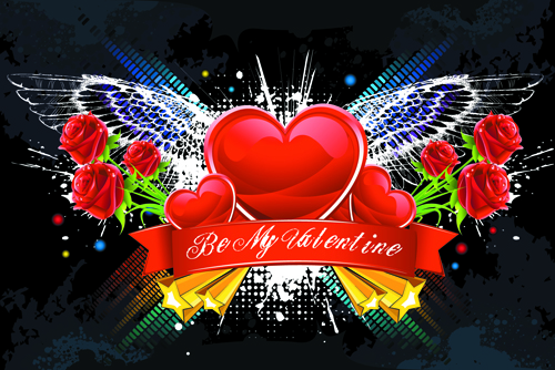 Valentine Day Creative background vector set 02 Valentine day day creative   