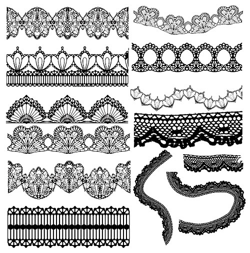Elegant Black lace vector vector lace lace pattern   