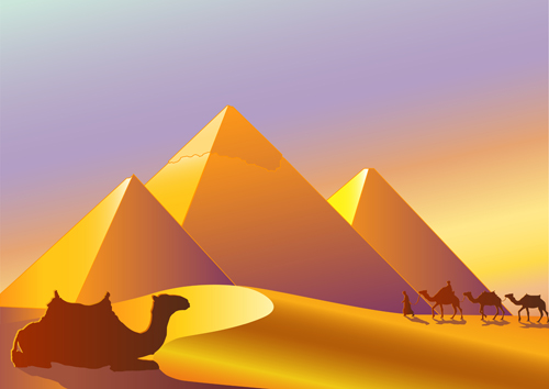 Creative egypt pyramids background vector graphics 01 pyramid egypt background vector background   