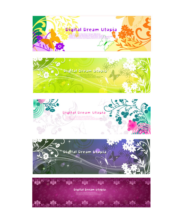 Beautiful decorative pattern Banner Vector Graphic pattern butterfly   
